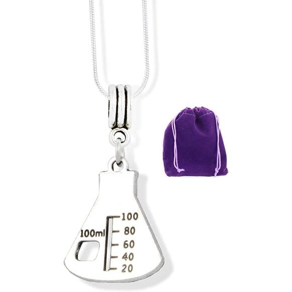 Flask Necklace - Scientific Necklace or Science Jewelry - Picture 1 of 4